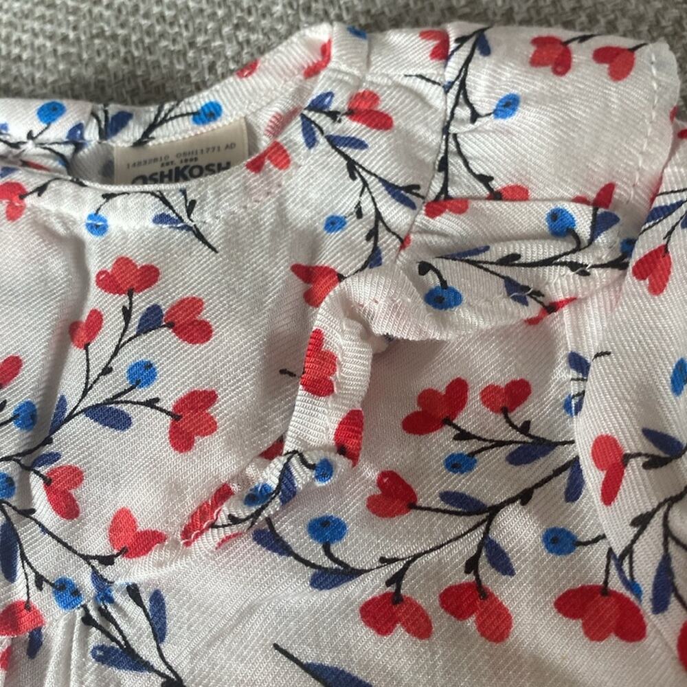 Oshkosh Bgosh heart floral ruffle button back - Picture 6 of 7